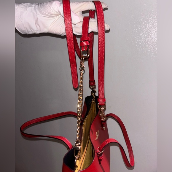 COACH Mollie Tote Bag 25 in Red Apple + Gold ( C4084 ) NWOT - Picture 8 of 17